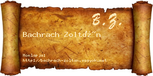 Bachrach Zoltán névjegykártya