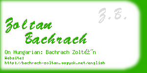 zoltan bachrach business card